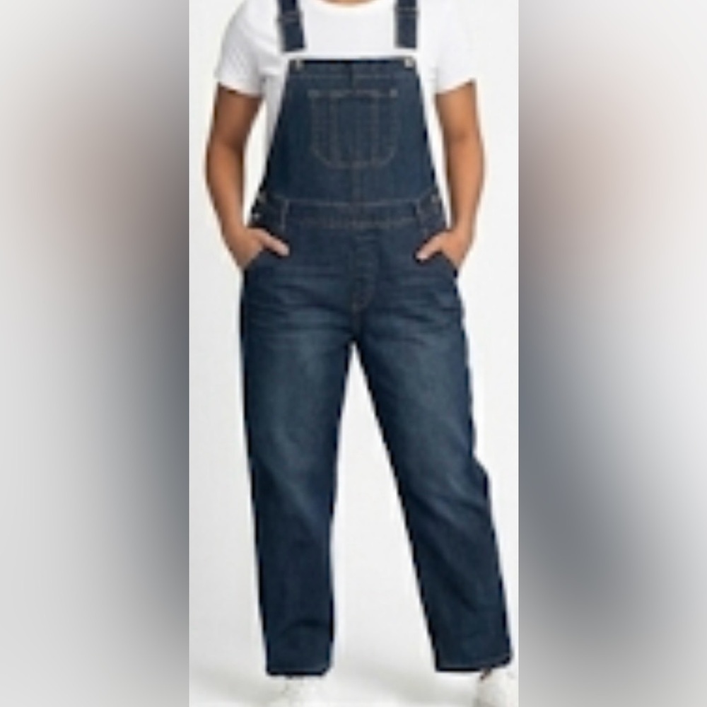 Angels Forever Young Blue Jean Overalls Medium NWT Signature Denim Bibs